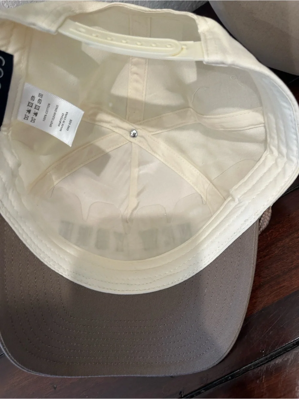 Goodlife Two-Tone New York Cap in Cream & Brown